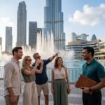 Tourists visiting Dubai Fountain
