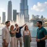 Tourists visiting Dubai Fountain