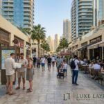 Tourists walking JBR promenade