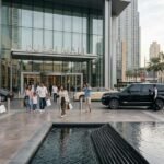 Visitors outside Dubai Mall